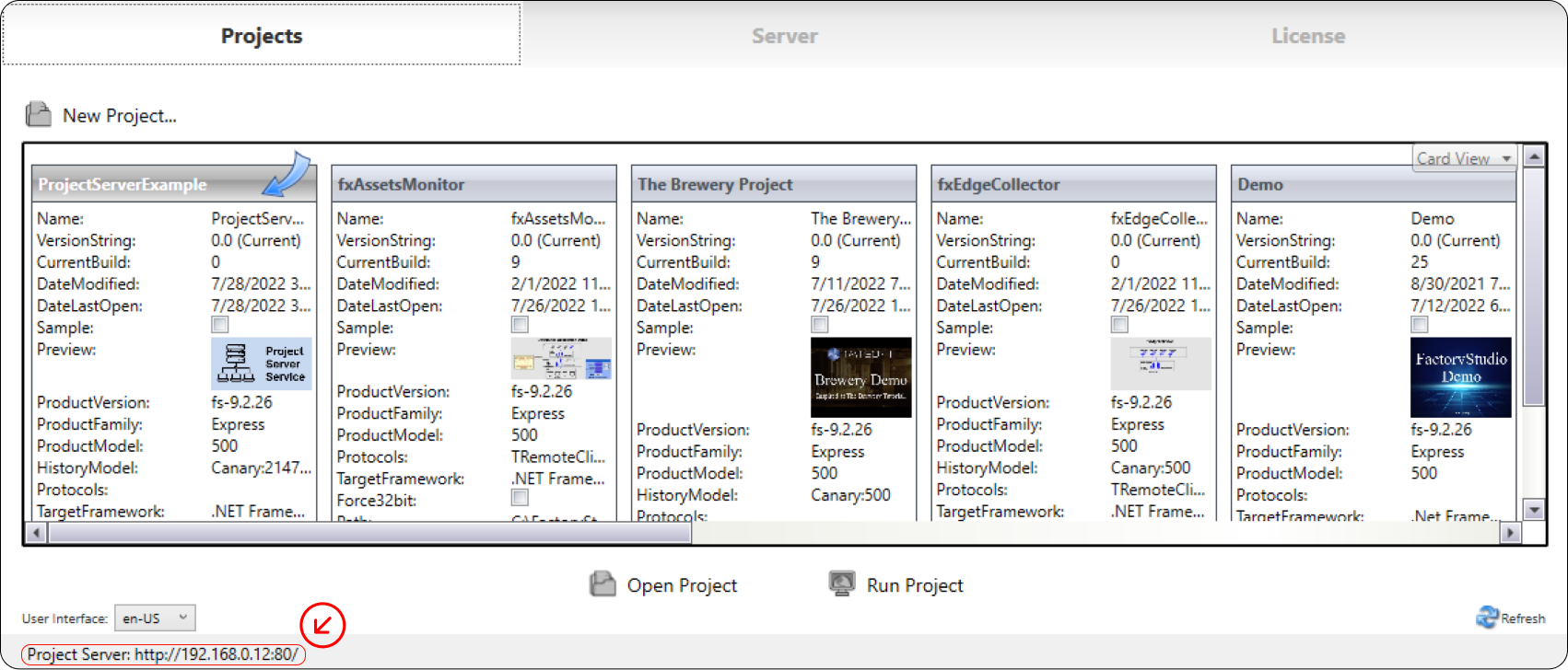 You can check if the project is running on Projects tab