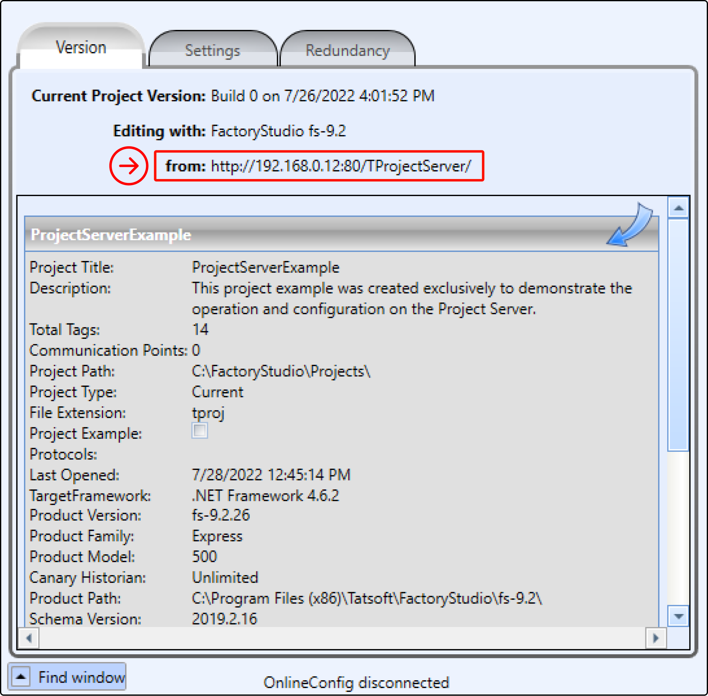 On Version tab, check the 'from' field.