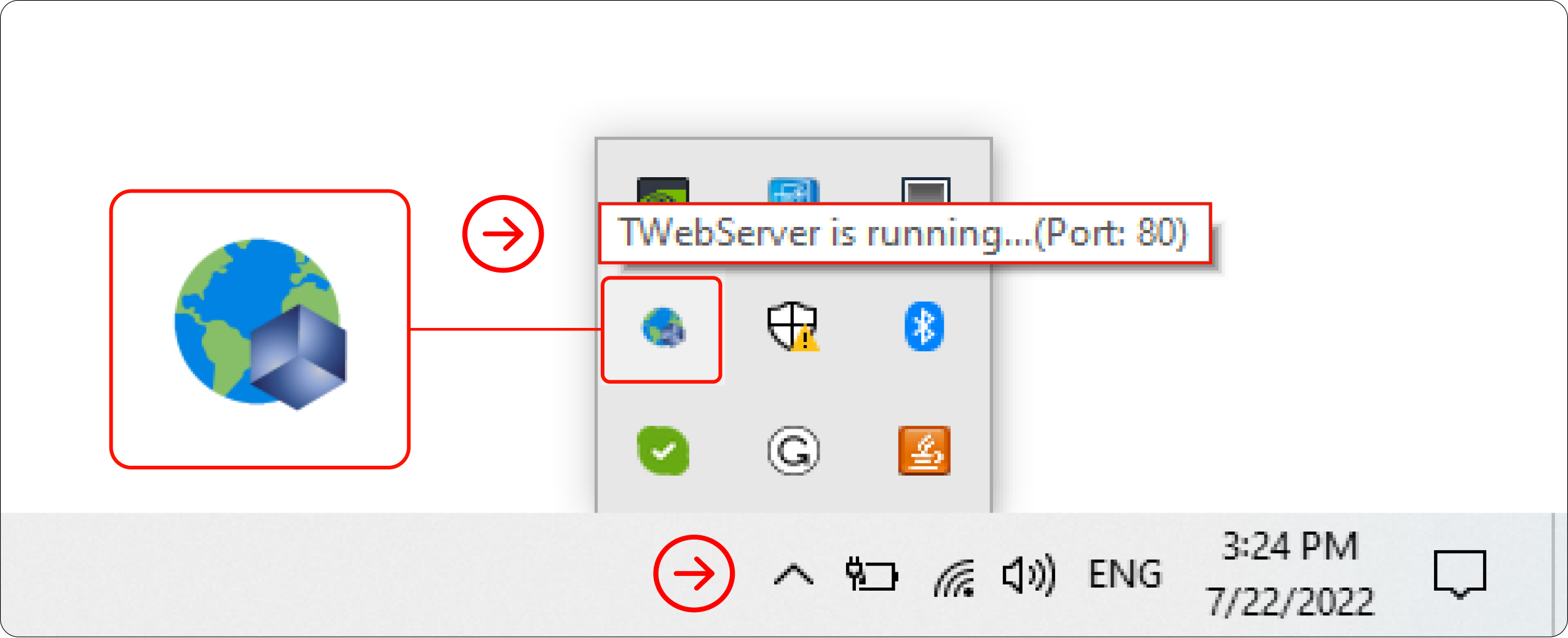 TWebServer icon on Windows tray