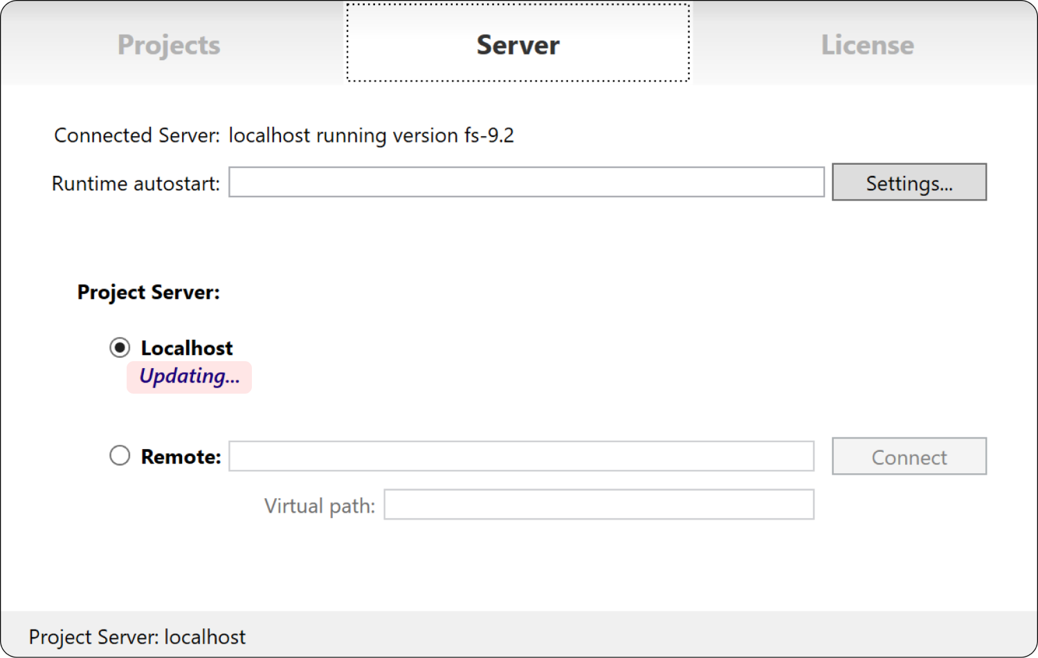 Localhost being updated