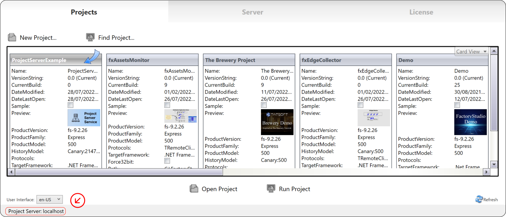 Project Server info