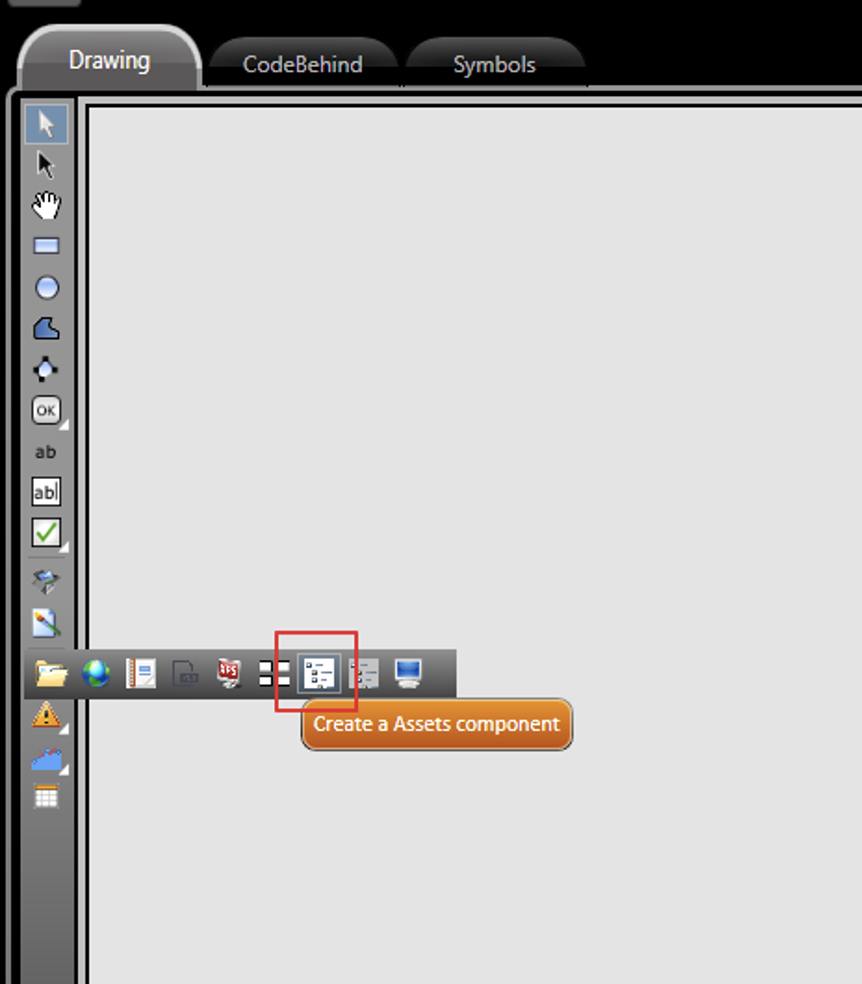 Create an Assets component button