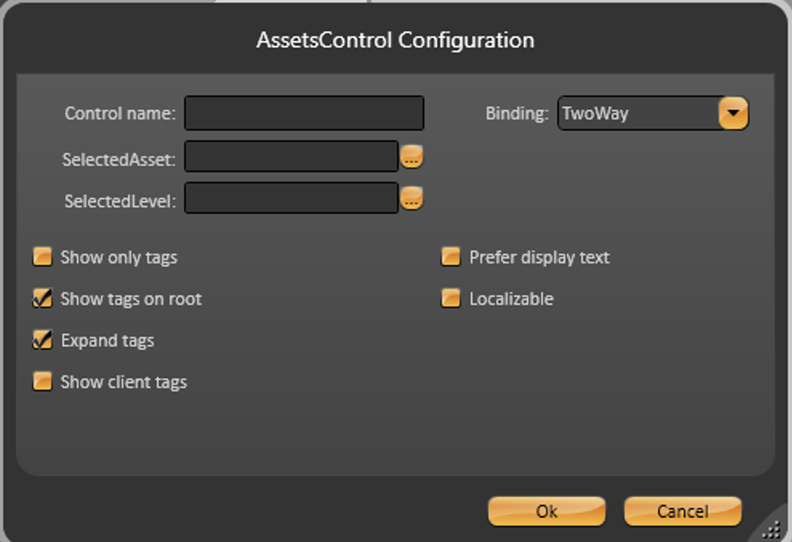 Assets settings