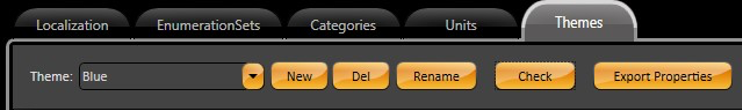 Buttons available on the Themes tab